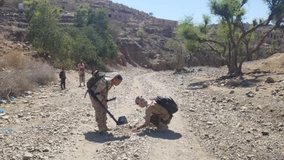 تعز: الفرق الهندسية تنتزع الألغام واستمرار المعارك في عدد من الجبهات