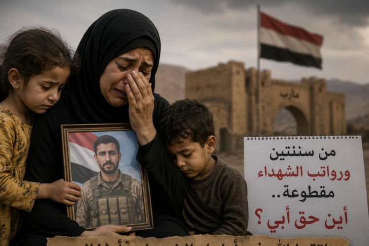 زوجة شهيد في الجيش اليمني توجه صرخة مؤثرة للتحالف والسلطات بمأرب بعد انقطاع الرواتب لعامين