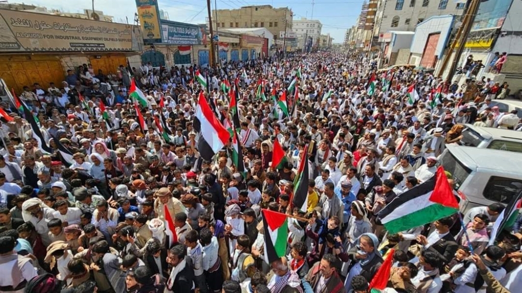 استمرار المظاهرات في المدن اليمنية تضامنا مع فلسطين