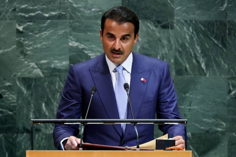 أمير قطر يدين خرق إسرائيل لوقف إطلاق النارفي غزة ويؤكد دور الدوحة بالوساطات