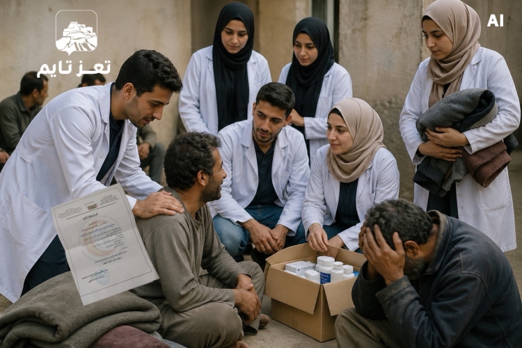 طلاب كلية الطب بتعز يطلقون مبادرة إنسانية لدعم 200 مريض نفسي وسط ظروف صعبة