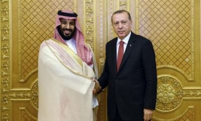 صورة إرشيفية للرئيس أردوغان مع ولي العهد السعودي 