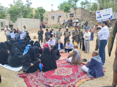 وفد أوروبي يزور مديرية جبل حبشي غربي تعز للاطلاع على الأوضاع الخدمية والإنسانية