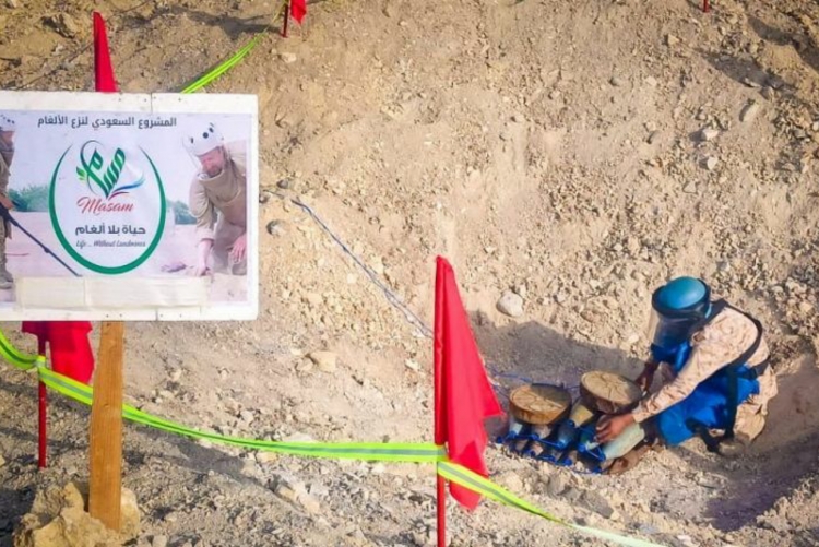 مشروع مسام يتلف 724 قطعة من الألغام والمخلفات الحربية في المكلا