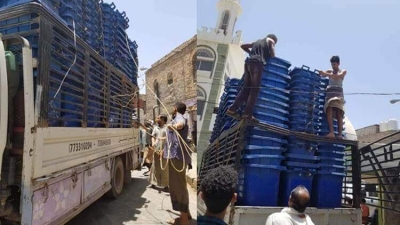 استعادة 300سلة قمامة خاصة بصندوق النظافة في تعز كانت محتجزة لدى الحوثيين