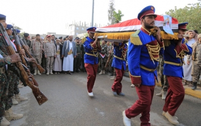 مأرب تُشيع الشهيد عبدالغني شعلان وسط حضور  رسمي وشعبي كبير