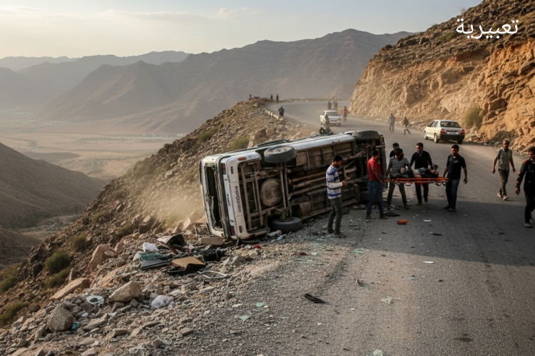وفاة وإصابة 8 أشخاص في حادث مروري مروّع على الطريق الساحلي غربي تعز