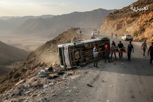 وفاة وإصابة 8 أشخاص في حادث مروري مروّع على الطريق الساحلي غربي تعز