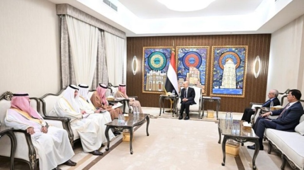 تأكيد خليجي على وحدة اليمن.. العليمي يلتقي البديوي ويناقش معه مستجدات الأوضاع في البلاد