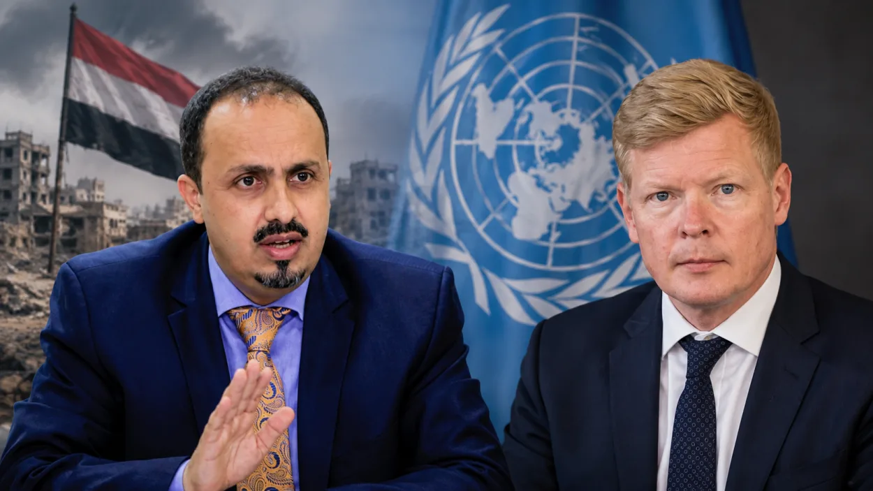 وزير الإعلام اليمني يهاجم بيان المبعوث الأممي: قراءة مجتزأة تساوي بين الدولة والمليشيا