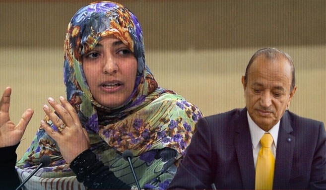 "توكل كرمان" تتهم محافظ تعز السابق "أمين محمود" بإصدار حكم تعسفي لصالح صهره بقيمة 16 مليون دولار