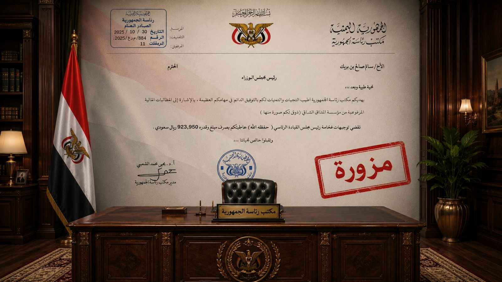 مصدر في مكتب رئاسة الجمهورية ينفي استلام أي مبالغ مخصصة للضيافة وشراء العسل