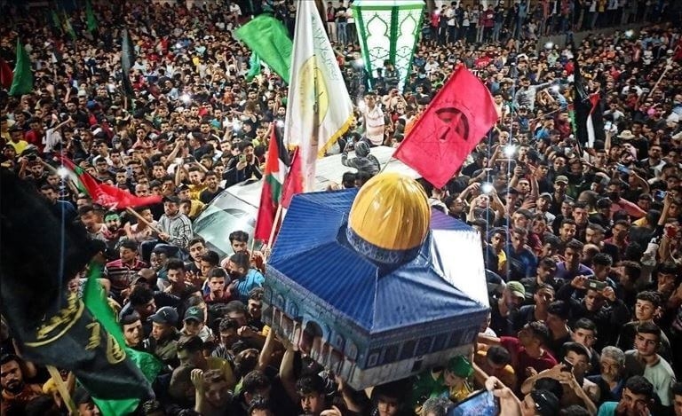 غزة والقدس وأغلب مدن فلسطين تحتفل بالنصر