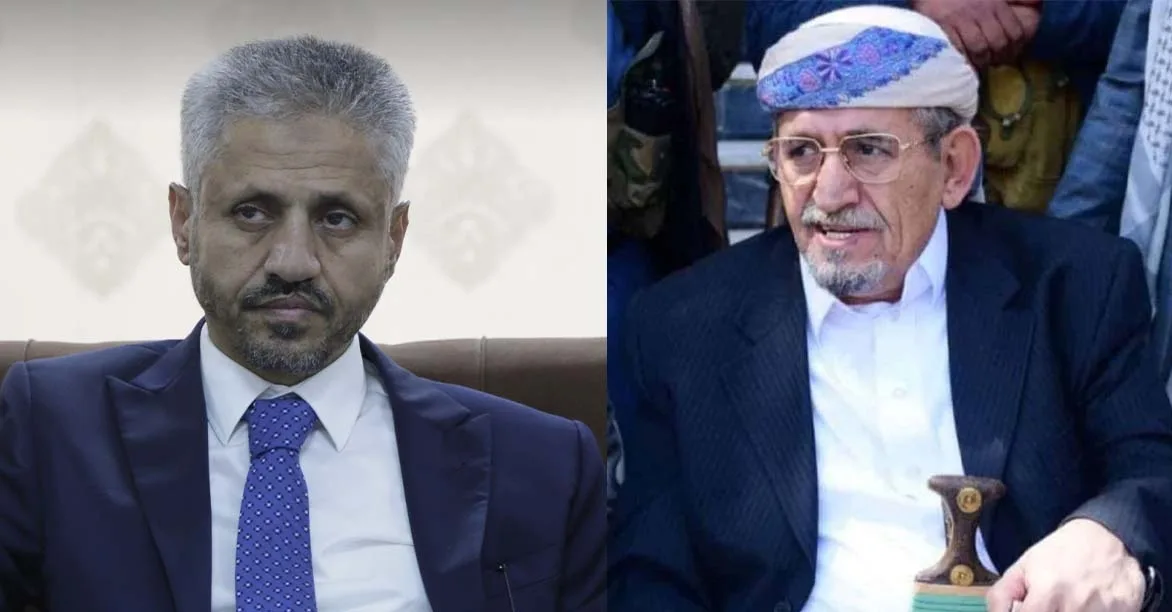 الشيخ حمود سعيد المخلافي  يعزي أسرة الأحمر بوفاة الشيخ صادق
