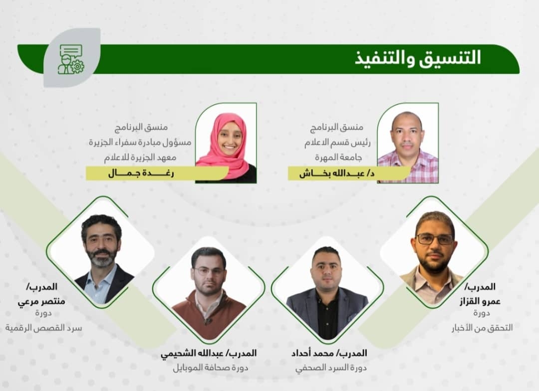تدشين أسبوع تنمية المهارات الاعلامية بالشراكة مع معهد الجزيرة للإعلام  في جامعة المهرة